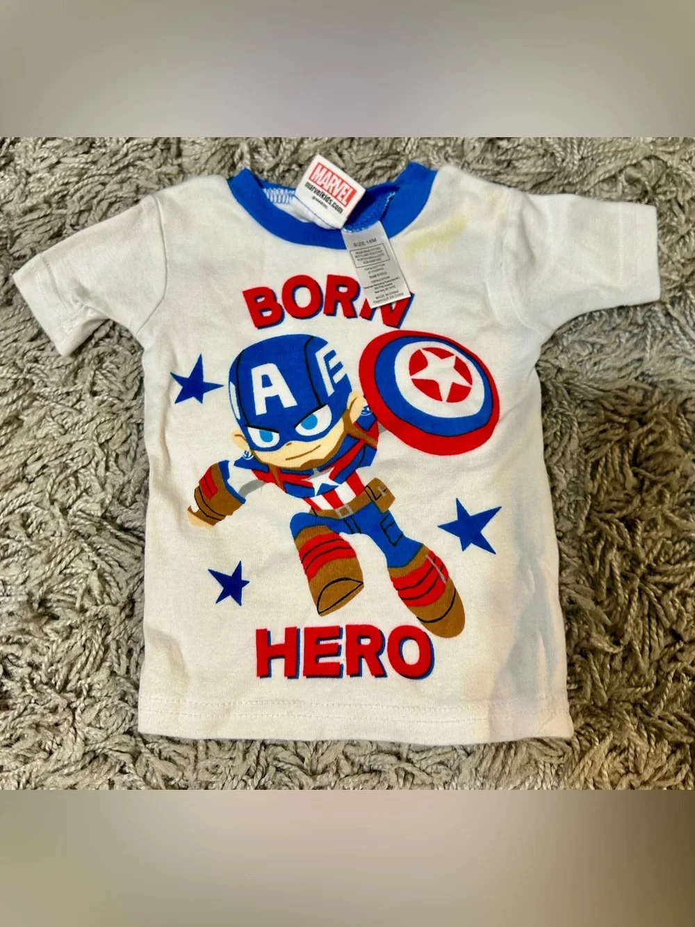 Marvel Captain America Blue White Red Star Kids Costume Set - Picture 6 of 13